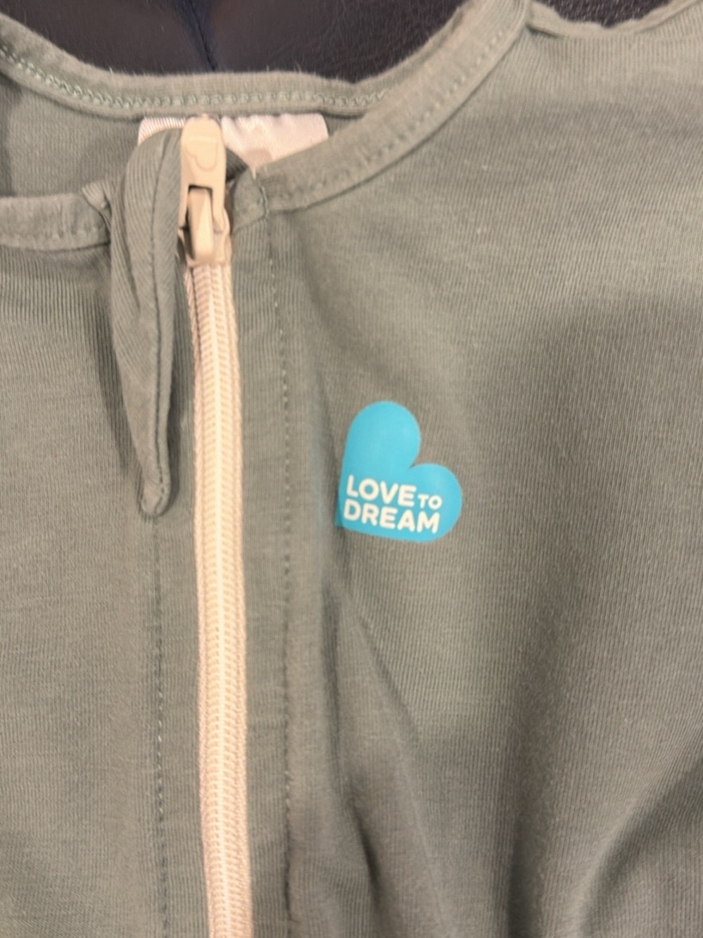 Love to Dream Sage Green Zip Sleep Suit